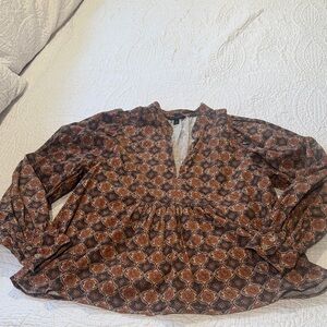 Banana Republic Brown Geometric Blouse